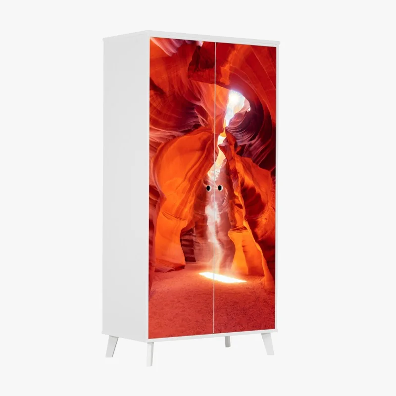 Naklejka na szafę jasny bukiet słoneczników na żółtym tle – Wallissimo®