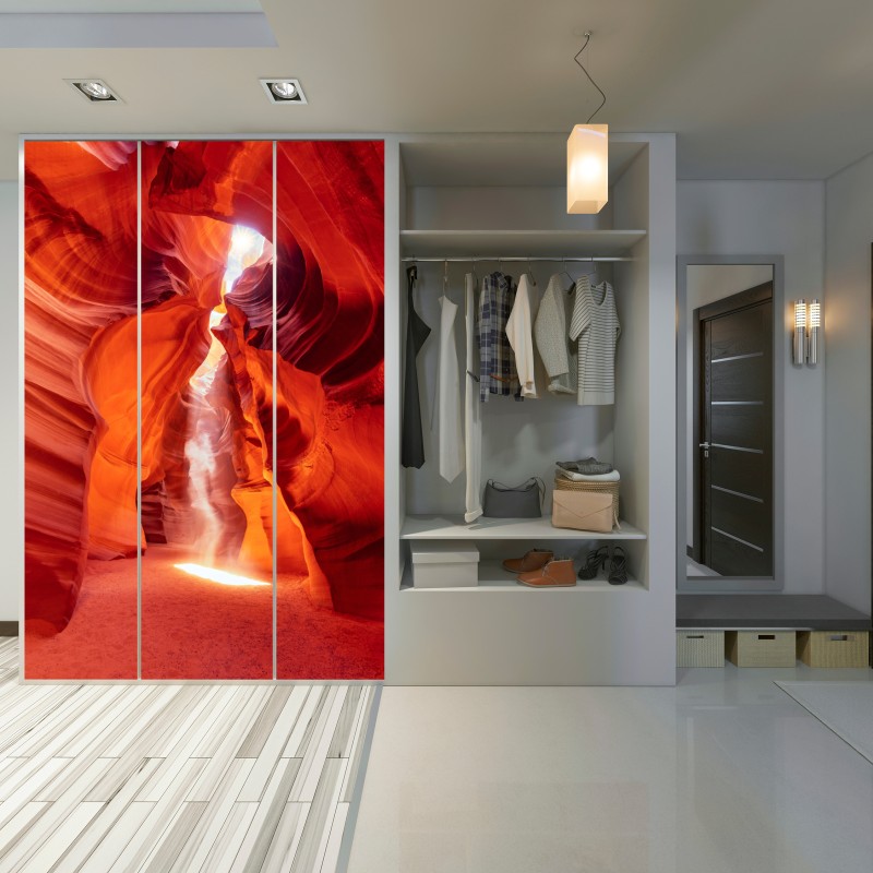 Naklejka na szafę słoneczny promień w kanionie piaskowcowym – Wallissimo® Naklejka na szafę słoneczny promień w kanionie piaskowcowym – Wallissimo®