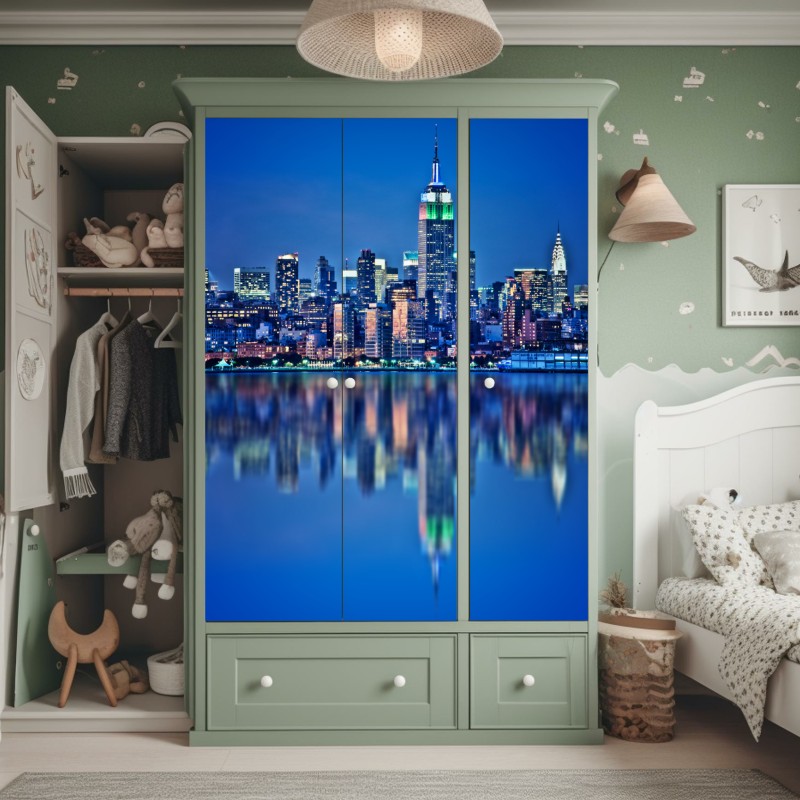 Naklejka na szafę vintage tropikalny wzór z liśćmi – Wallissimo®