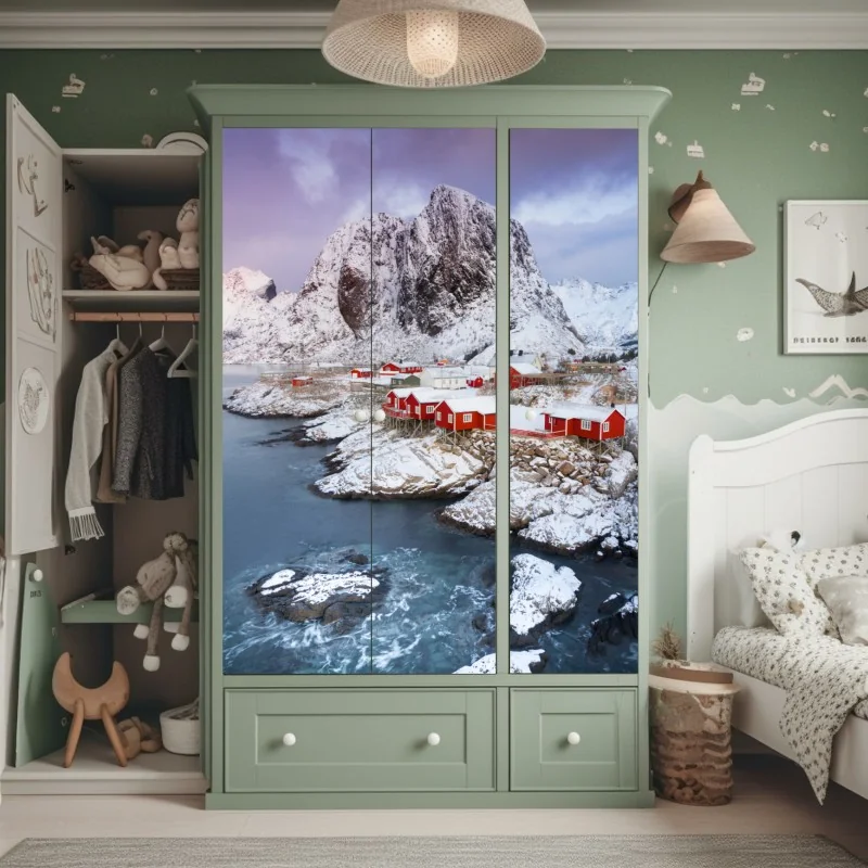 Naklejka na szafę żywa różowa akwarelowa plama – Wallissimo®