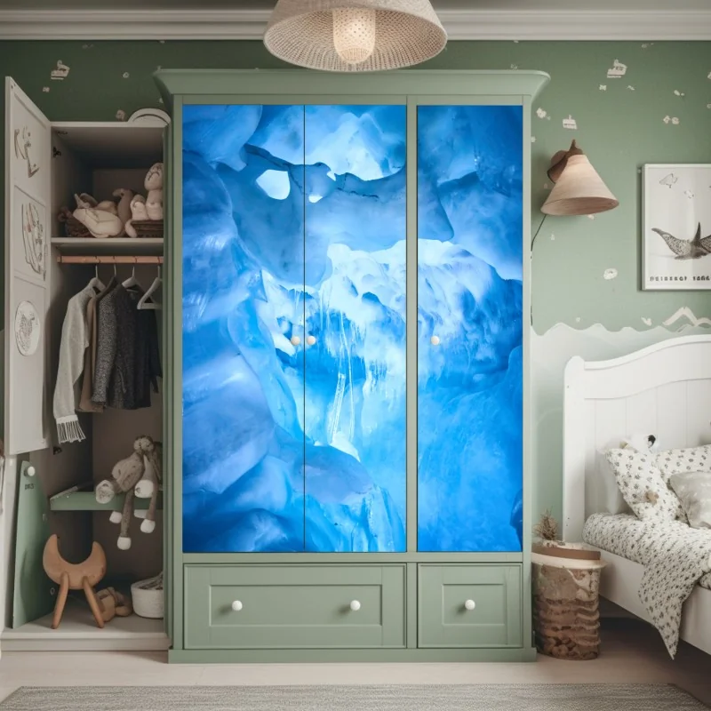 Naklejka na szafę eteryczna niebieska jaskinia lodowa – Wallissimo® Naklejka na szafę eteryczna niebieska jaskinia lodowa – Wallissimo®