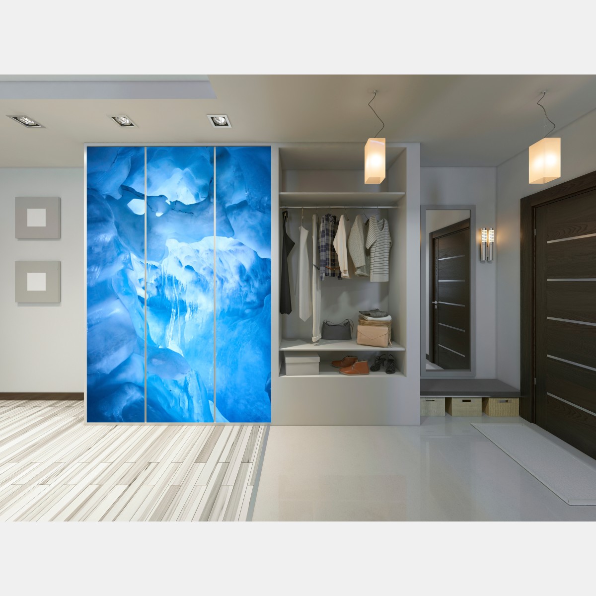 Naklejka na szafę eteryczna niebieska jaskinia lodowa – Wallissimo® Naklejka na szafę eteryczna niebieska jaskinia lodowa – Wallissimo®