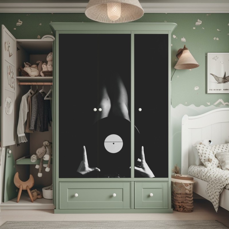 Naklejka na szafę słoneczna uliczka z kamiennymi domami i kolorowymi okiennicami – Wallissimo®