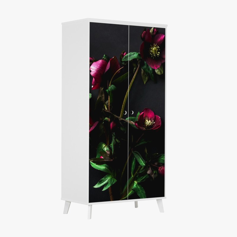 Naklejka na szafę beżowa tekstura marmuru z białymi żyłami – Wallissimo®