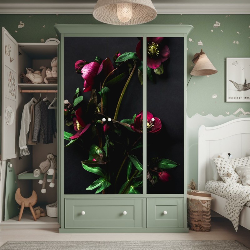 Naklejka na szafę beżowa tekstura marmuru z białymi żyłami – Wallissimo®