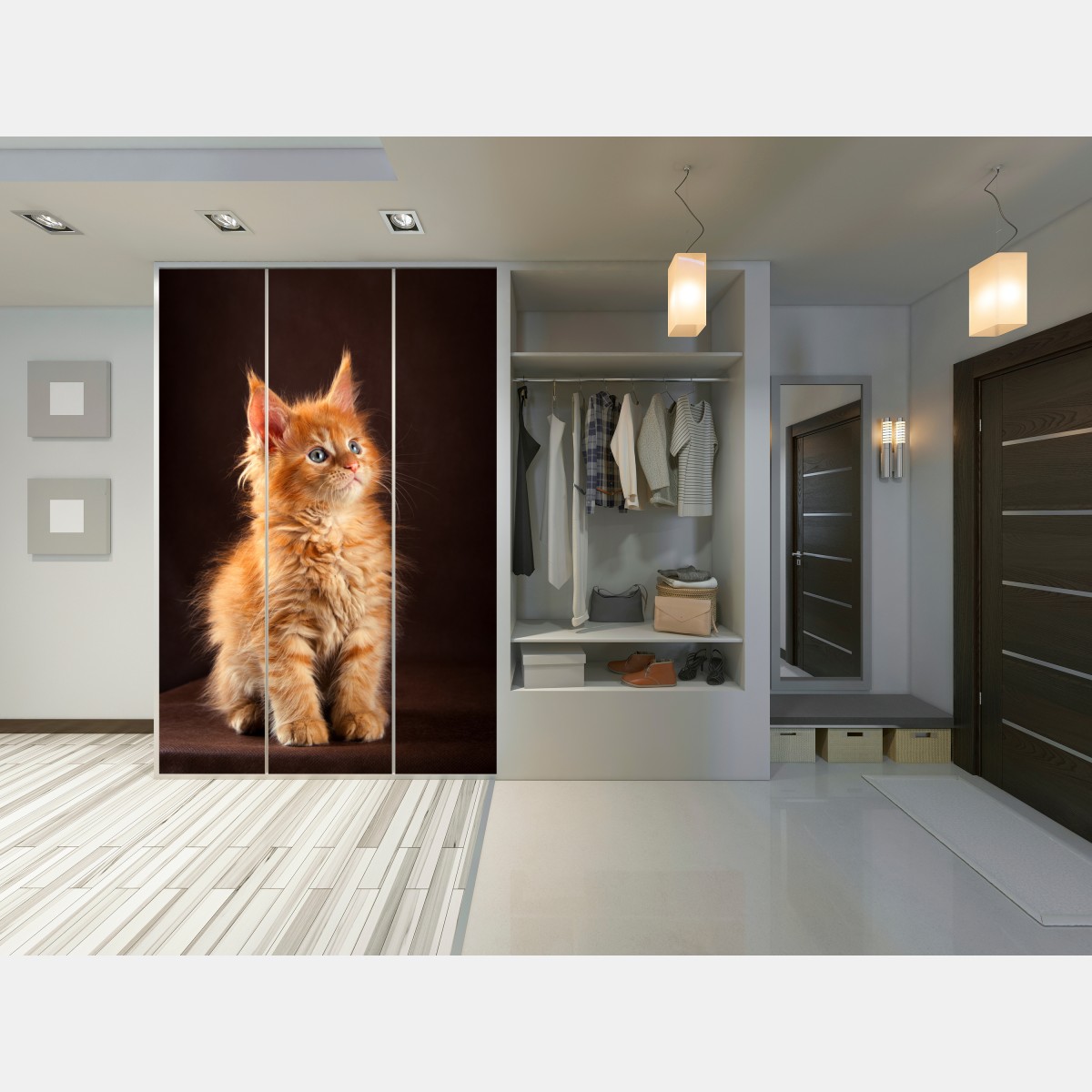 Naklejka na szafę uroczy rudy kociak w portrecie – Wallissimo® Naklejka na szafę uroczy rudy kociak w portrecie – Wallissimo®