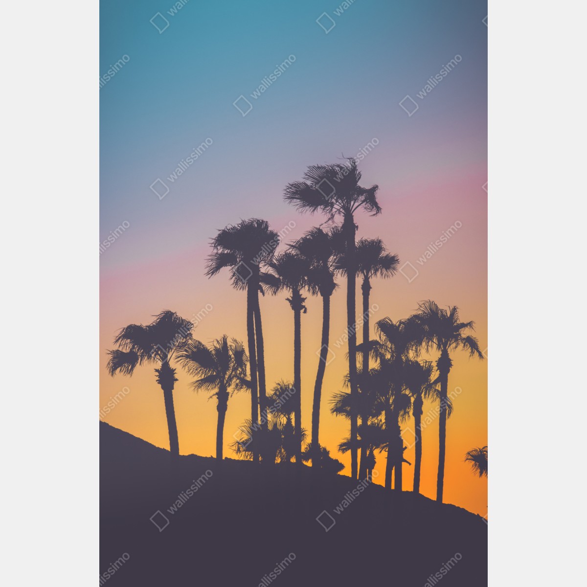 Naklejka na szafę retro tropikalne palmy o zachodzie słońca – Wallissimo® Naklejka na szafę retro tropikalne palmy o zachodzie słońca – Wallissimo®