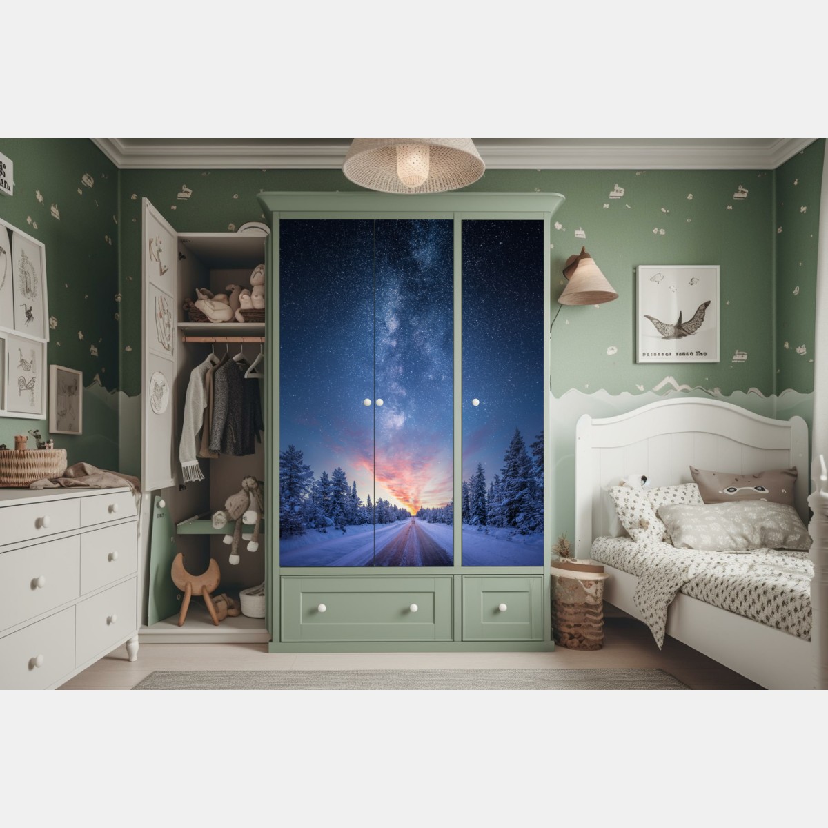 Naklejka na szafę droga do mlecznej drogi o wschodzie słońca – Wallissimo® Naklejka na szafę droga do mlecznej drogi o wschodzie słońca – Wallissimo®