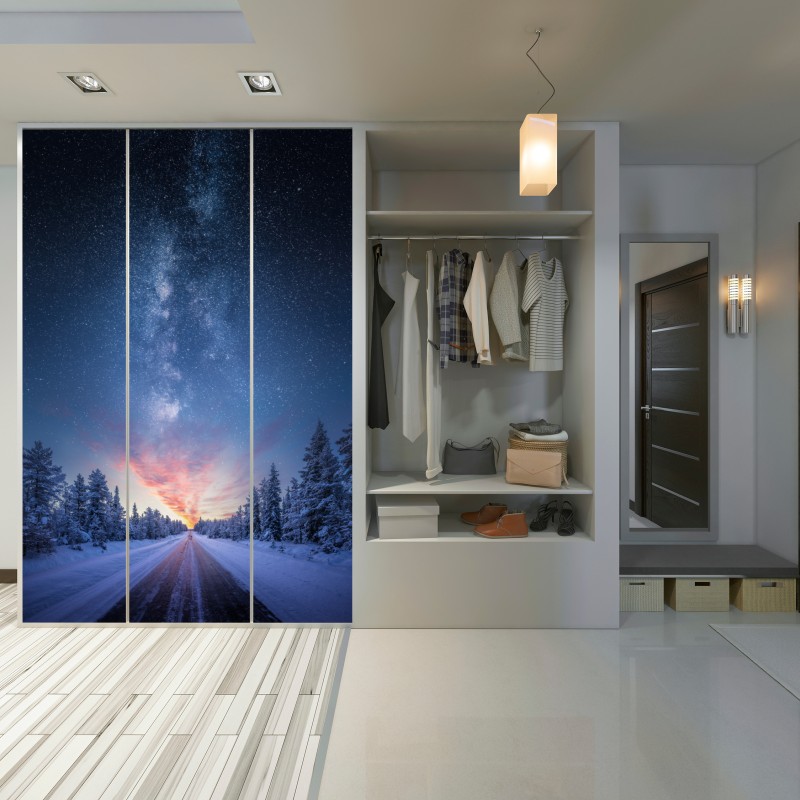 Naklejka na szafę droga do mlecznej drogi o wschodzie słońca – Wallissimo® Naklejka na szafę droga do mlecznej drogi o wschodzie słońca – Wallissimo®