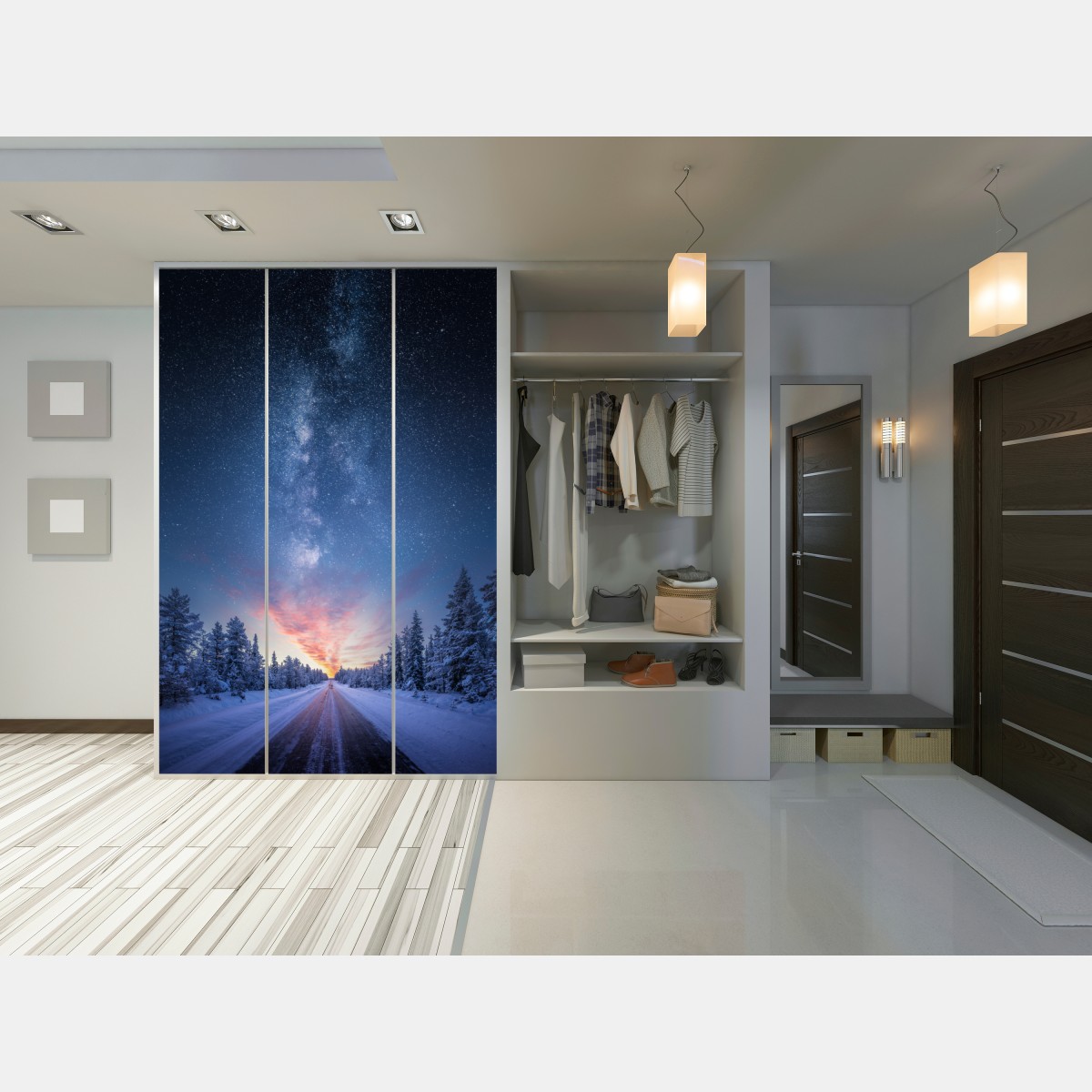 Naklejka na szafę droga do mlecznej drogi o wschodzie słońca – Wallissimo® Naklejka na szafę droga do mlecznej drogi o wschodzie słońca – Wallissimo®