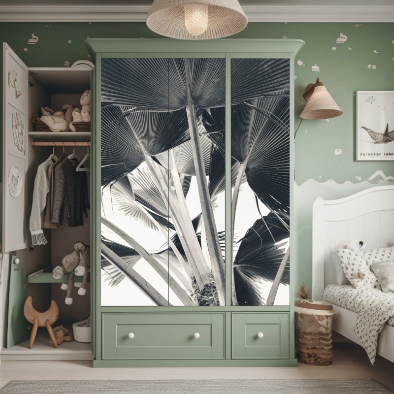 Naklejka na szafę ręcznie rysowany wzór róż – Wallissimo®