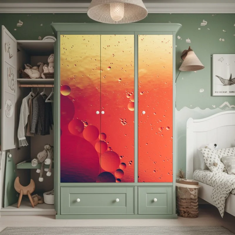 Naklejka na szafę złoto-czarny marmurowy wir abstrakcyjny – Wallissimo®