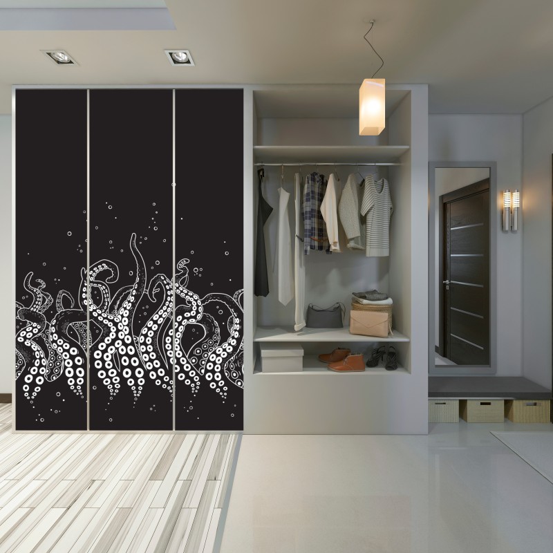 Naklejka na szafę wzór macek ośmiornicy – Wallissimo® Naklejka na szafę wzór macek ośmiornicy – Wallissimo®