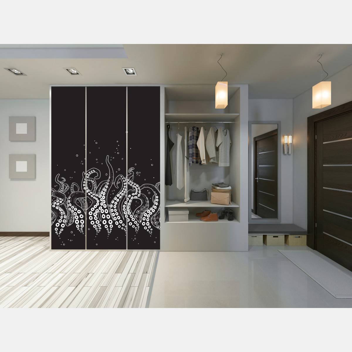 Naklejka na szafę wzór macek ośmiornicy – Wallissimo® Naklejka na szafę wzór macek ośmiornicy – Wallissimo®