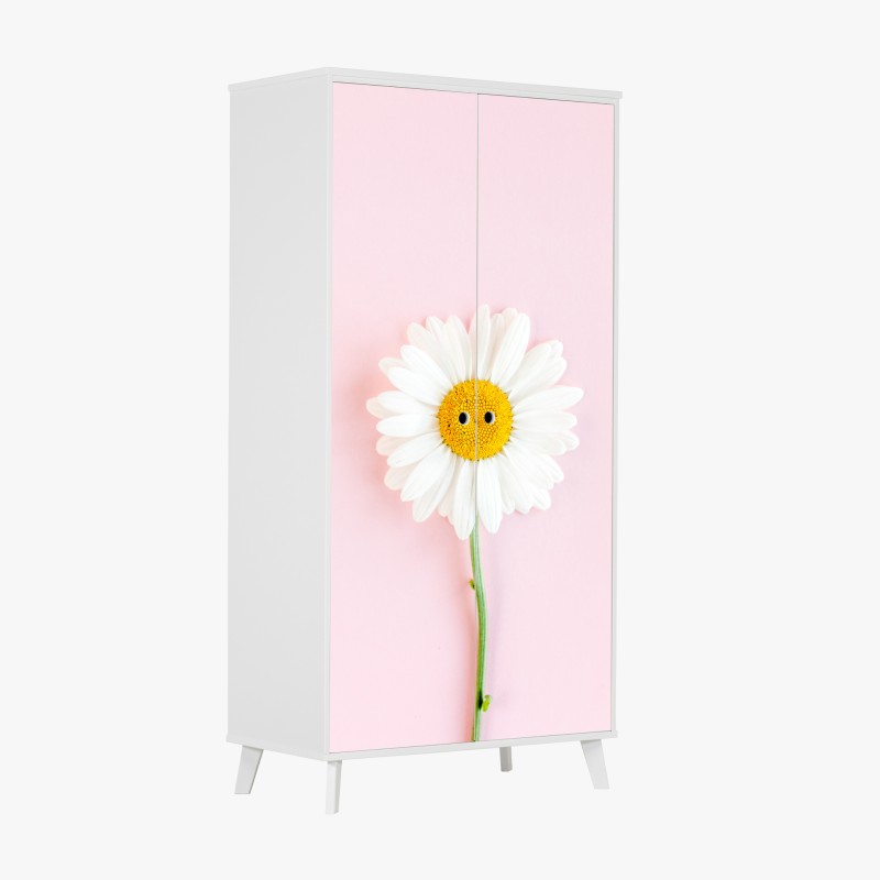 Naklejka na szafę miętowy kwiatowy wzór w stylu vintage – Wallissimo®