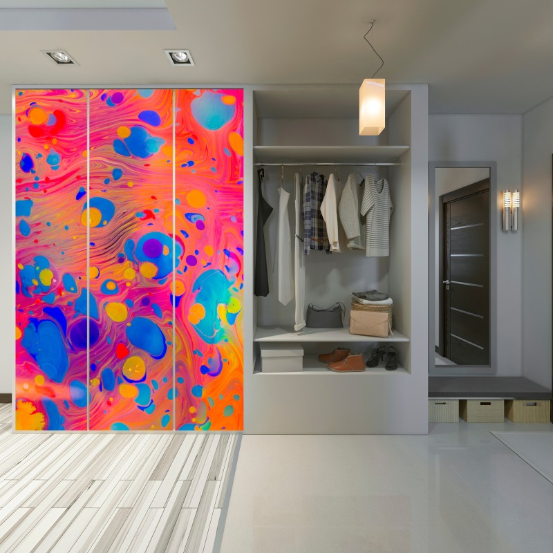 Naklejka na szafę otomańskie ebru marmurkowe fale – Wallissimo® Naklejka na szafę otomańskie ebru marmurkowe fale – Wallissimo®