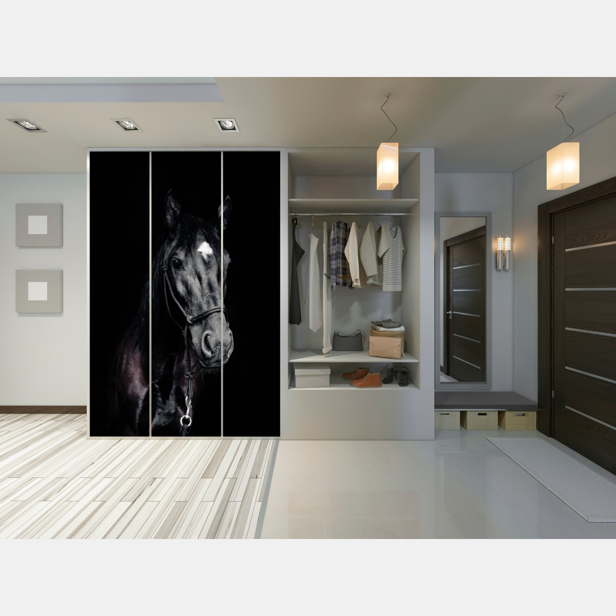 Naklejka na szafę majestatyczny portret konia – Wallissimo® Naklejka na szafę majestatyczny portret konia – Wallissimo®