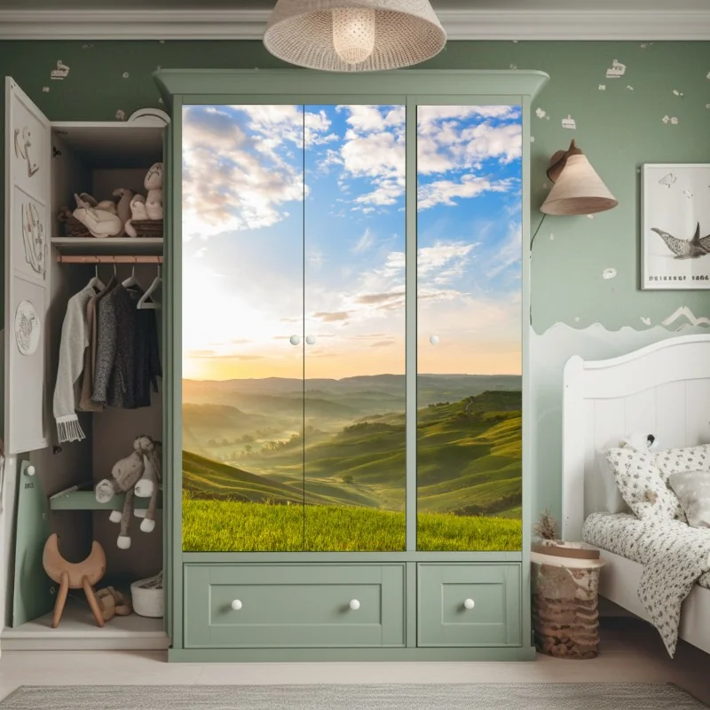 Naklejka na szafę ręcznie rysowany wzór róż – Wallissimo®