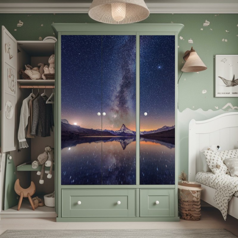 Naklejka na szafę falisty wzór architektoniczny w odcieniach szarości – Wallissimo®