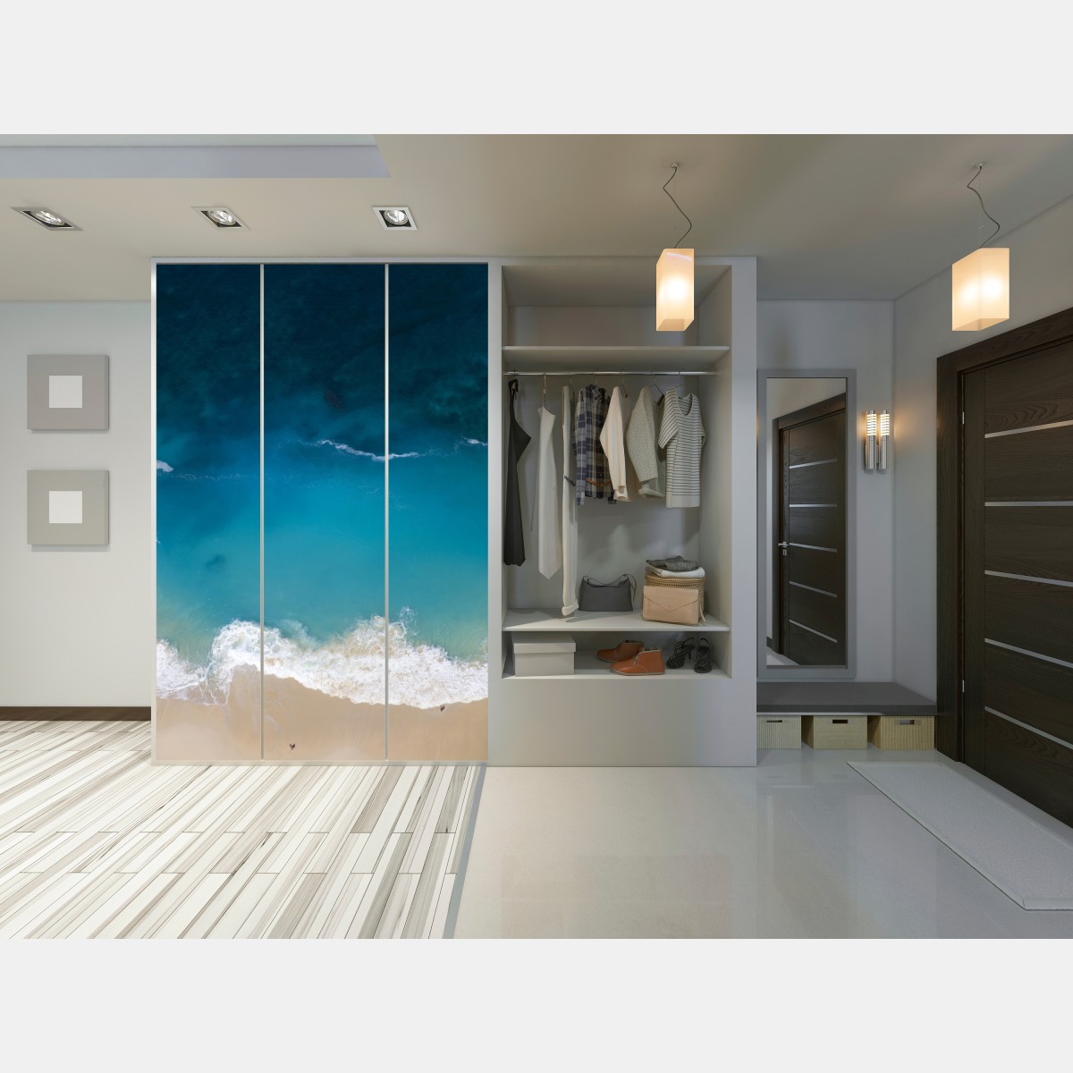 Naklejka na szafę powietrzny widok turkusowej plaży na Nusa Penida – Wallissimo® Naklejka na szafę powietrzny widok turkusowej plaży na Nusa Penida – Wallissimo®