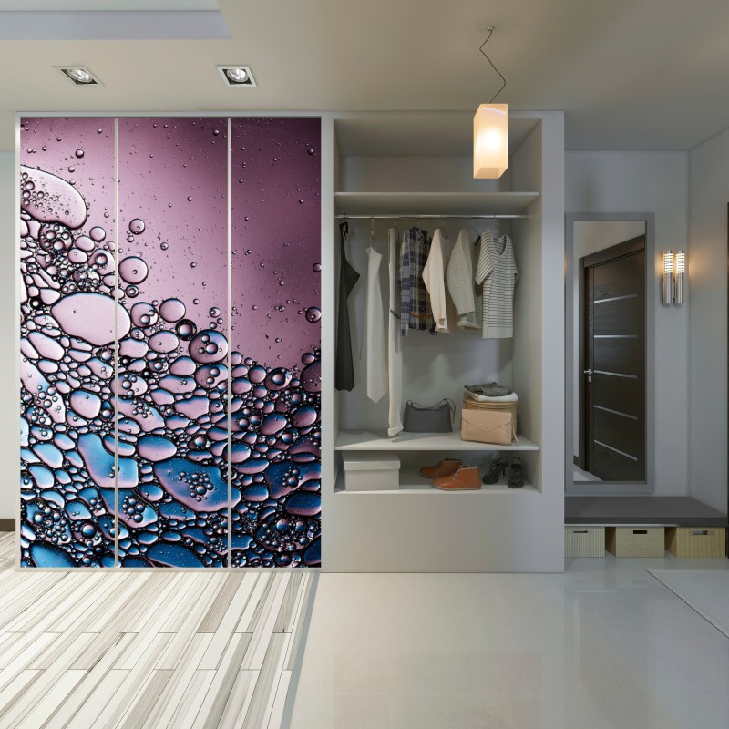 Naklejka na szafę fioletowy abstrakcyjny wzór z bąbelkami – Wallissimo® Naklejka na szafę fioletowy abstrakcyjny wzór z bąbelkami – Wallissimo®