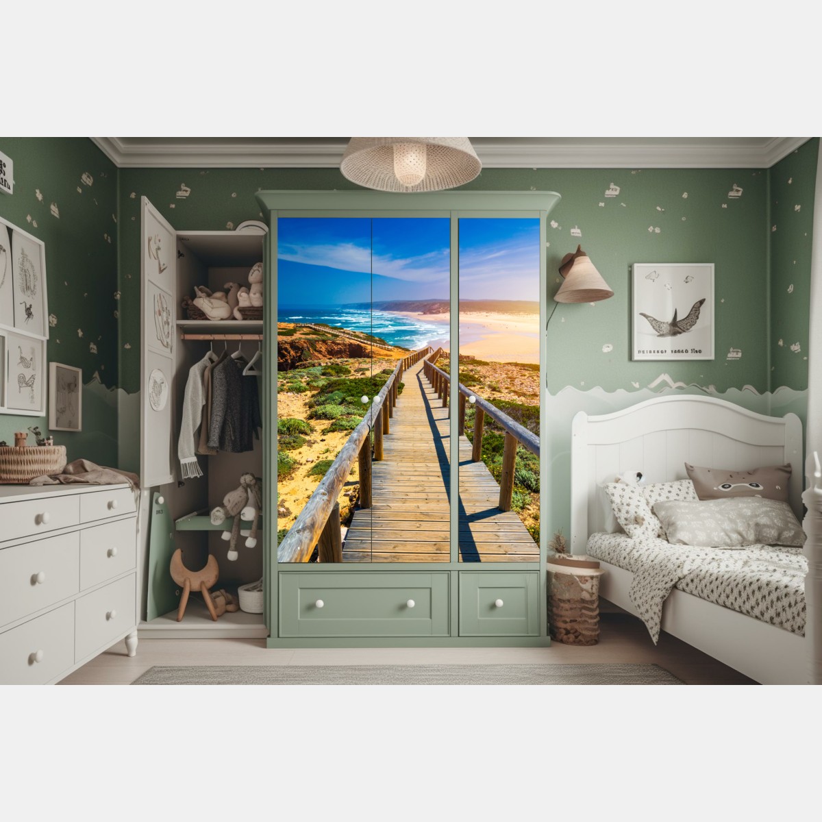 Naklejka na szafę deptak do Praia da Bordeira – Wallissimo® Naklejka na szafę deptak do Praia da Bordeira – Wallissimo®