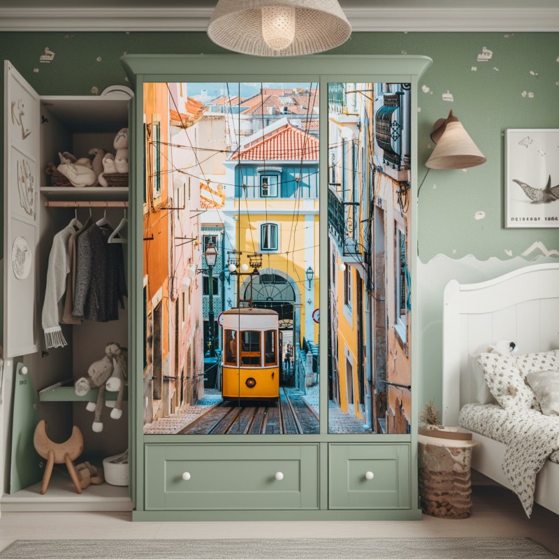 Naklejka na szafę delikatny wzór z magnoliami – Wallissimo®