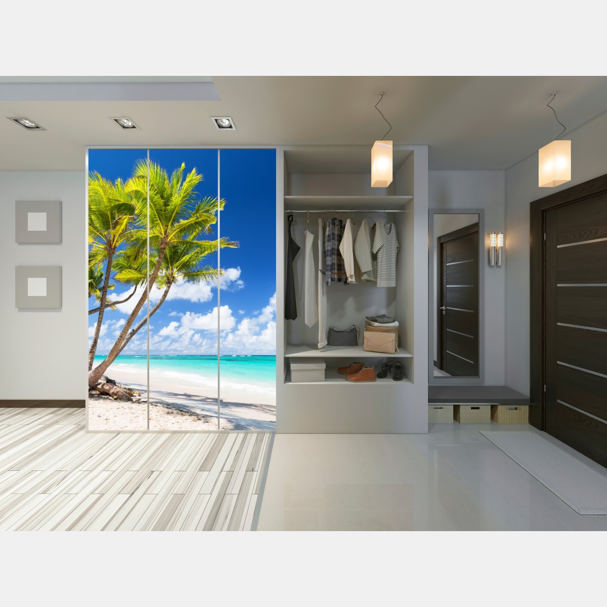 Naklejka na szafę tropikalna plaża z palmami w Punta Cana – Wallissimo® Naklejka na szafę tropikalna plaża z palmami w Punta Cana – Wallissimo®