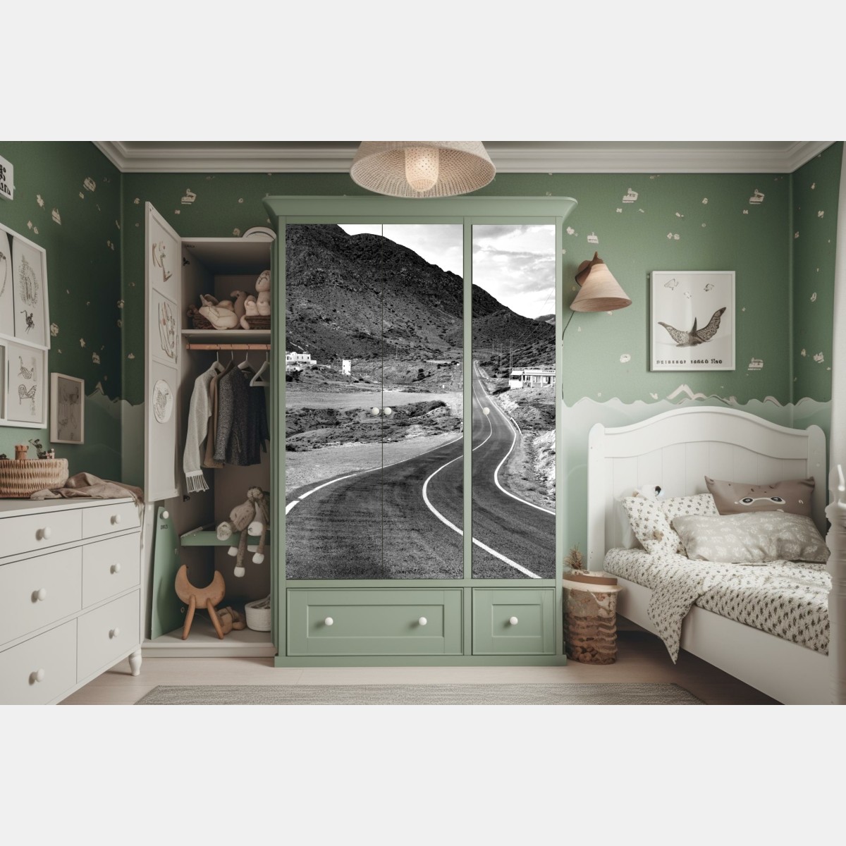 Naklejka na szafę kręta droga w górach – Wallissimo® Naklejka na szafę kręta droga w górach – Wallissimo®