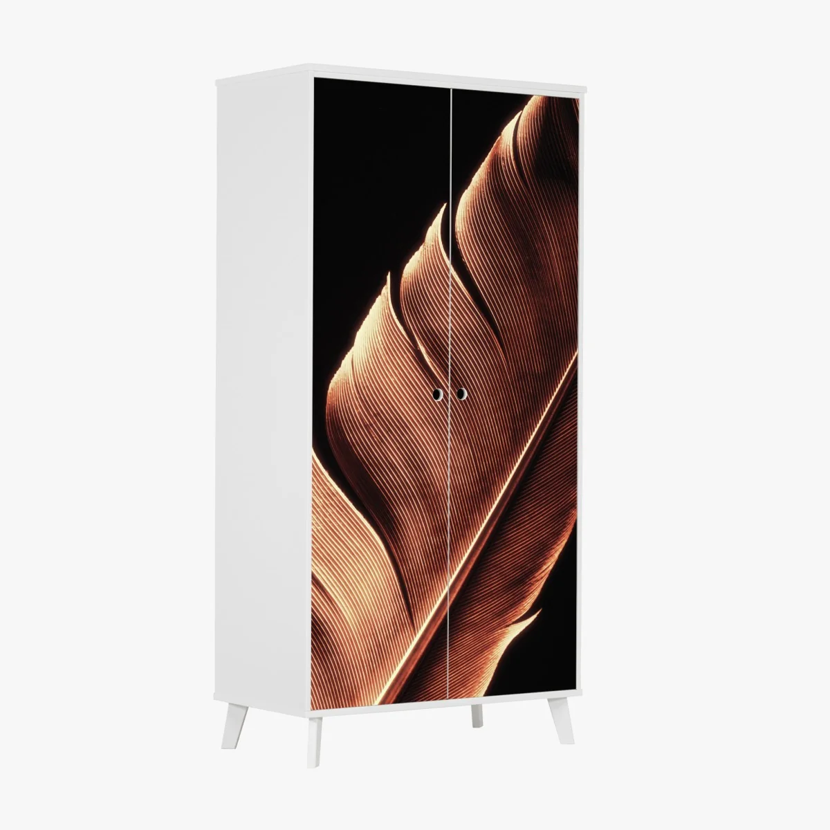 Naklejka na szafę złote pióro makro na czarnym tle – Wallissimo® Naklejka na szafę złote pióro makro na czarnym tle – Wallissimo®