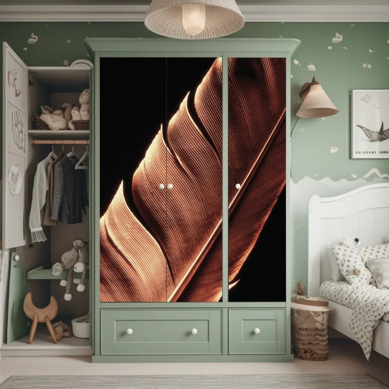 Naklejka na szafę żywa czerwona róża - zbliżenie – Wallissimo®