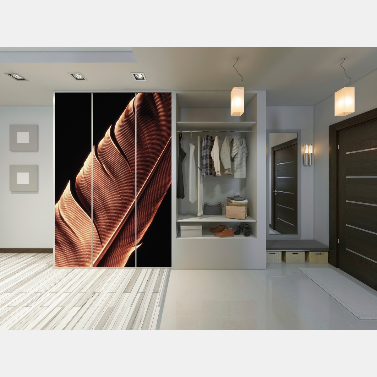 Naklejka na szafę złote pióro makro na czarnym tle – Wallissimo® Naklejka na szafę złote pióro makro na czarnym tle – Wallissimo®