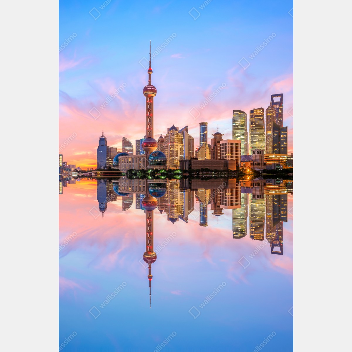 Naklejka na szafę Szanghaj o wschodzie słońca – Wallissimo® Naklejka na szafę Szanghaj o wschodzie słońca – Wallissimo®