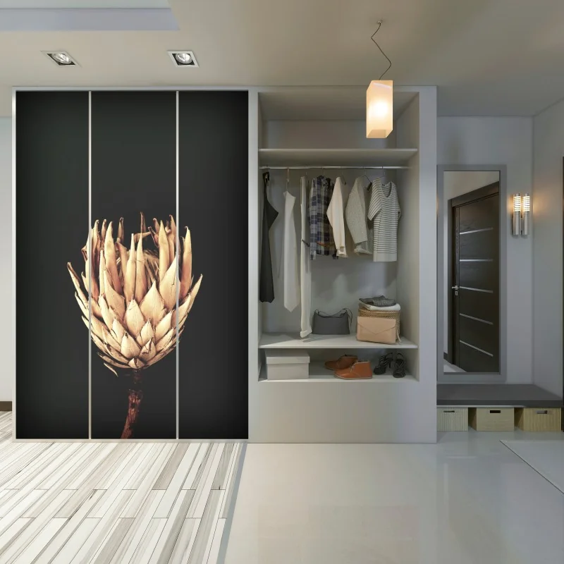 Naklejka na szafę sucha protea w sepii – Wallissimo® Naklejka na szafę sucha protea w sepii – Wallissimo®