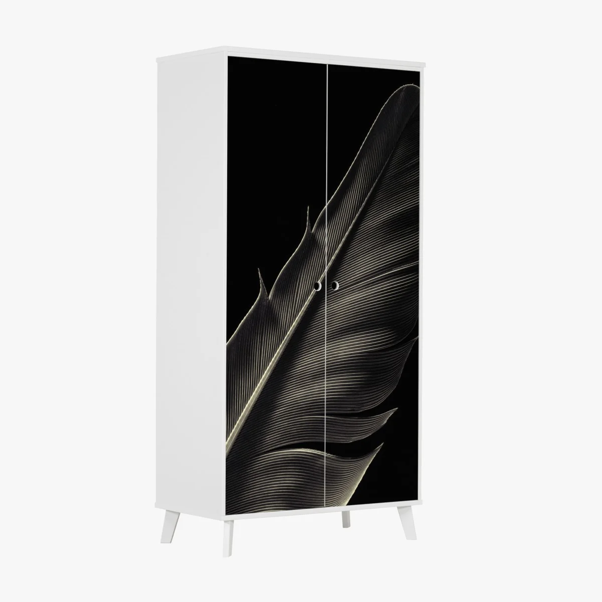 Naklejka na szafę delikatne pióro w makrofotografii – Wallissimo® Naklejka na szafę delikatne pióro w makrofotografii – Wallissimo®