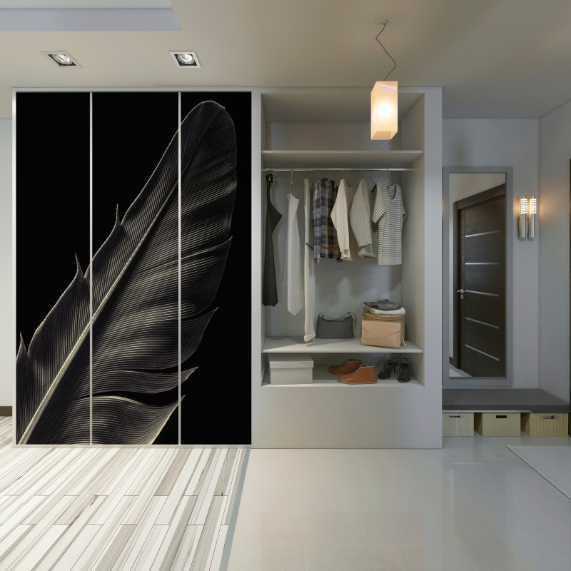 Naklejka na szafę delikatne pióro w makrofotografii – Wallissimo® Naklejka na szafę delikatne pióro w makrofotografii – Wallissimo®