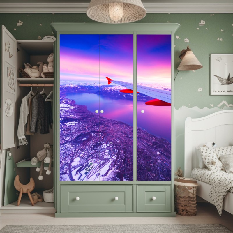 Naklejka na szafę ciemna faktura marmuru – Wallissimo®