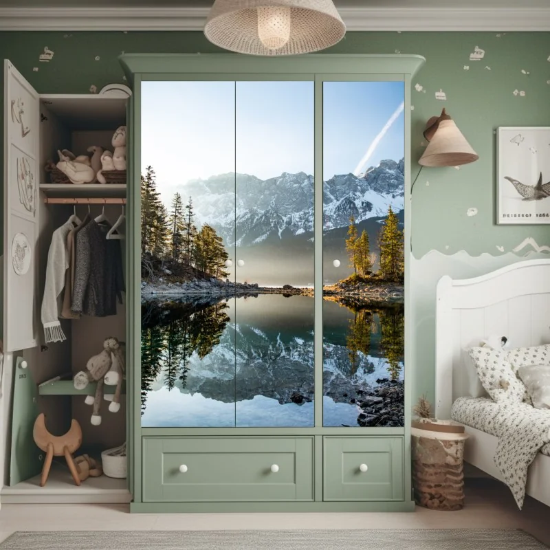 Naklejka na szafę czarny marmur ze złotymi żyłami – Wallissimo®