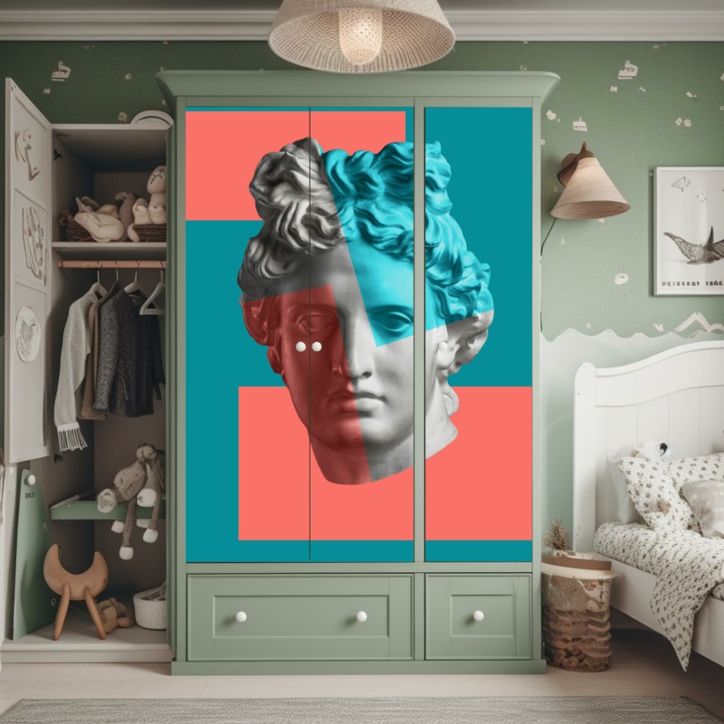 Naklejka na szafę różowa cukierkowa spirala – Wallissimo®