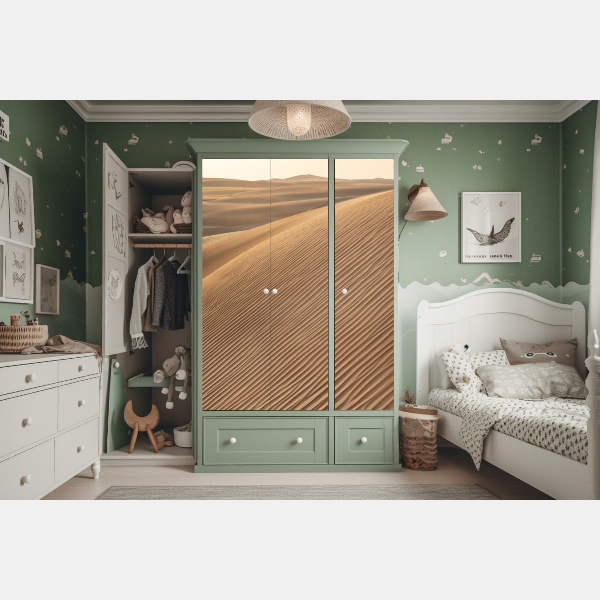 Naklejka na szafę złote wydmy minimalistyczny krajobraz – Wallissimo® Naklejka na szafę złote wydmy minimalistyczny krajobraz – Wallissimo®