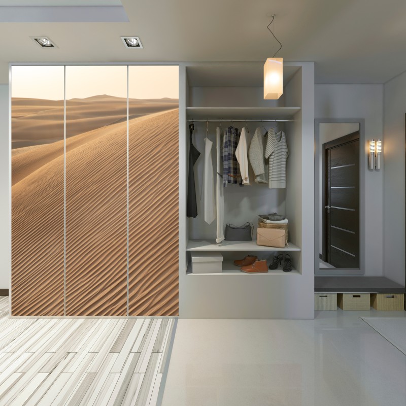 Naklejka na szafę złote wydmy minimalistyczny krajobraz – Wallissimo® Naklejka na szafę złote wydmy minimalistyczny krajobraz – Wallissimo®