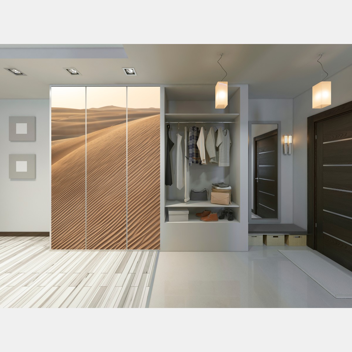 Naklejka na szafę złote wydmy minimalistyczny krajobraz – Wallissimo® Naklejka na szafę złote wydmy minimalistyczny krajobraz – Wallissimo®