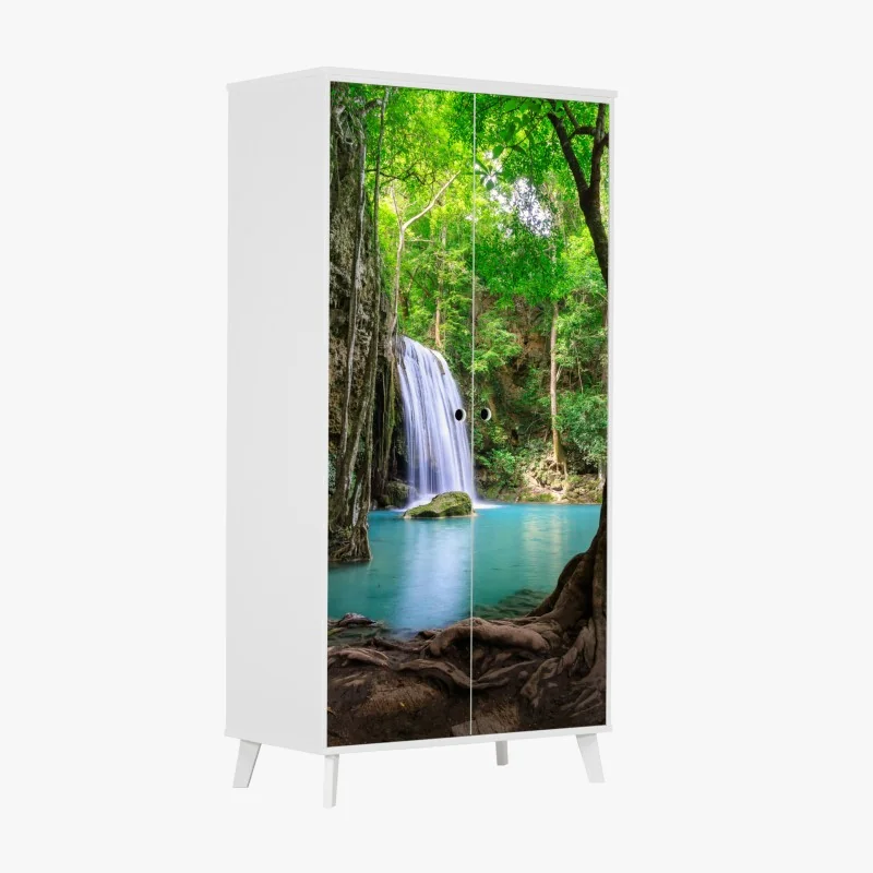 Naklejka na szafę złote Wat Arun o zmierzchu – Wallissimo®