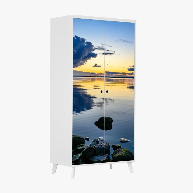 Naklejka na szafę zielony aloes na różowym tle – Wallissimo®