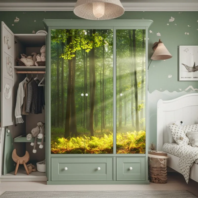 Naklejka na szafę delikatny pastelowy wzór kwiatowy – Wallissimo®