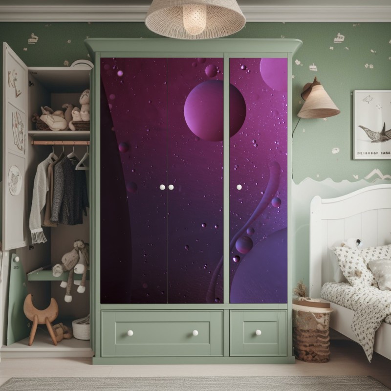 Naklejka na szafę poranny las skąpany w słońcu – Wallissimo®