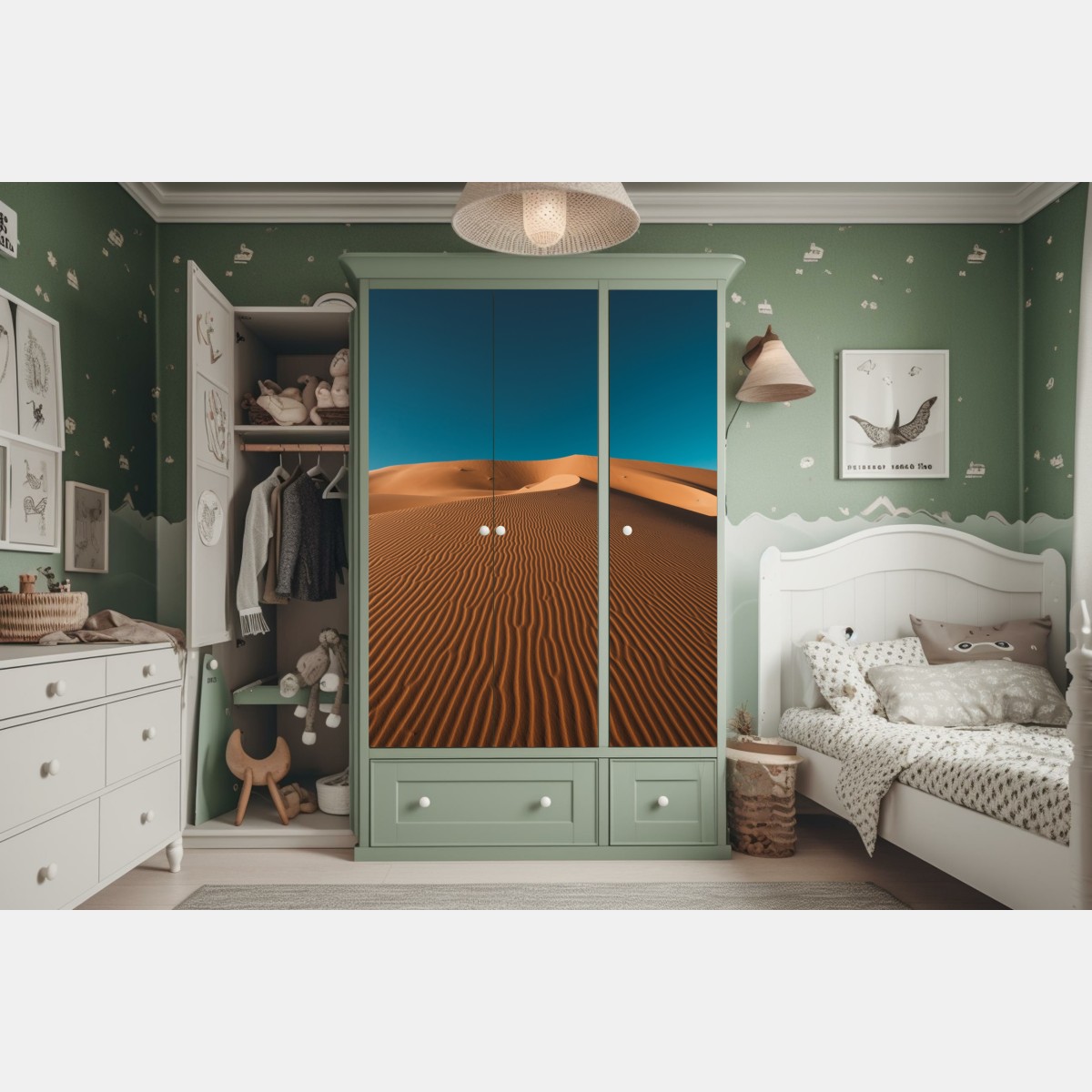 Naklejka na szafę złote wydmy pod głębokim niebem – Wallissimo® Naklejka na szafę złote wydmy pod głębokim niebem – Wallissimo®