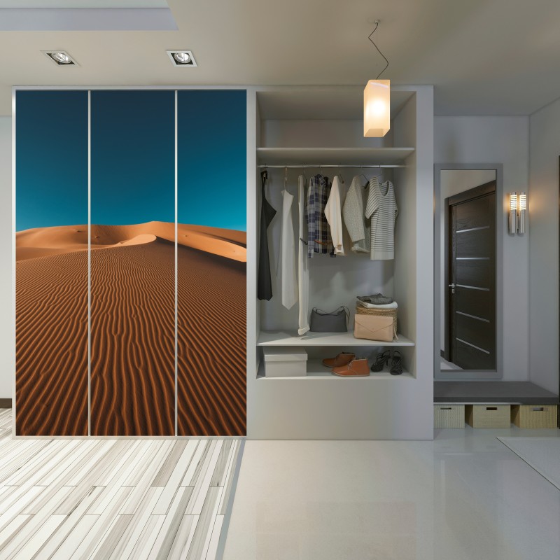 Naklejka na szafę złote wydmy pod głębokim niebem – Wallissimo® Naklejka na szafę złote wydmy pod głębokim niebem – Wallissimo®