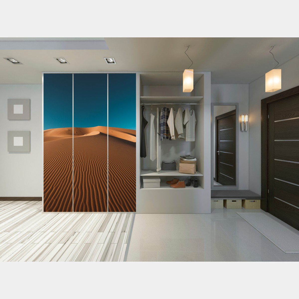 Naklejka na szafę złote wydmy pod głębokim niebem – Wallissimo® Naklejka na szafę złote wydmy pod głębokim niebem – Wallissimo®