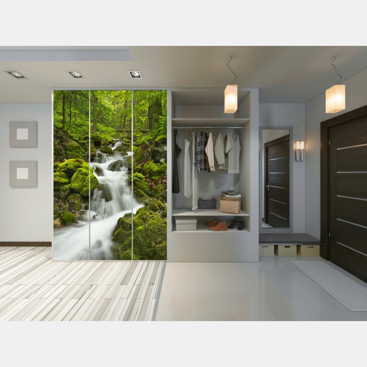 Naklejka na szafę mechowy wodospad – Wallissimo® Naklejka na szafę mechowy wodospad – Wallissimo®